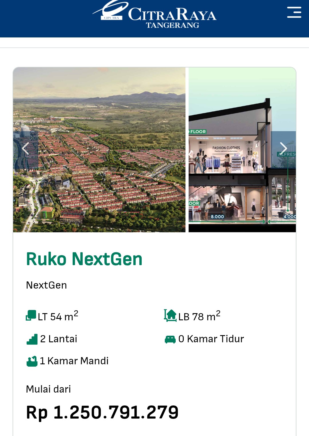 Ruko NextGen - Citra Raya TNG